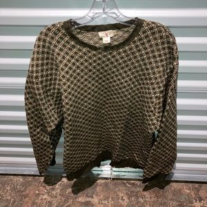 J. Crew Sweater Women’s Size Large Long Sleeve Wool Multicolored Plaid Crew